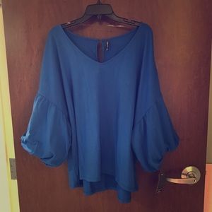 NWT Bright Blue, Bell Sleeved Top